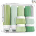 Mrsdry Travel Size Toiletries 10 Pack, TSA Approved 3oz & 1oz Silicone Refillable Containers with Clear Travel Bag