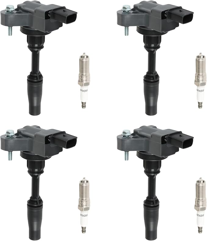 4PCS UF680 Ignition Coils + 4PCS Iridium Spark Plugs Fits for 2016-2020 Envision, 2014-2019 ATS CTS, 2016-2020 Camaro, 2014-2020 Malibu, 2018-2020 Terrain 2.0L, Coil Pack Set Aftermarket Parts