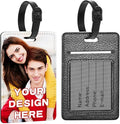 40 Packs Personalized Leather Luggage Tags for Suitcase, Custom Golf Bag Tag Travel Labels Name Identifiers with Strap for Women Men Customized Your Own Text Photo Logo