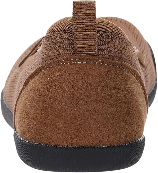 WHITIN Women's Round Toe Slip On Penny Loafers | Wide Barefoot Flats with Breathable Knit