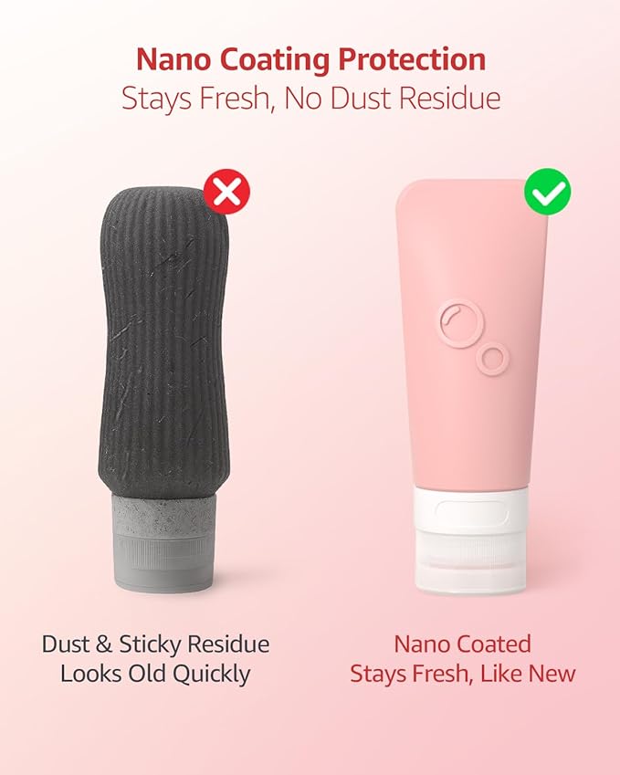 16-Piece Silicone Travel Bottles Set – TSA Approved Leakproof Toiletry Kit with Flat Easy-Squeeze Bottles, Pump & Spray, Waterproof Bag