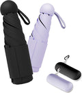 Travel Mini Umbrella Compact Small & Lightweight, UV Rain Protection, Pocket-Sized Folding Umbrellas with Quickdraw & Case for Men Women & Kids Backpack