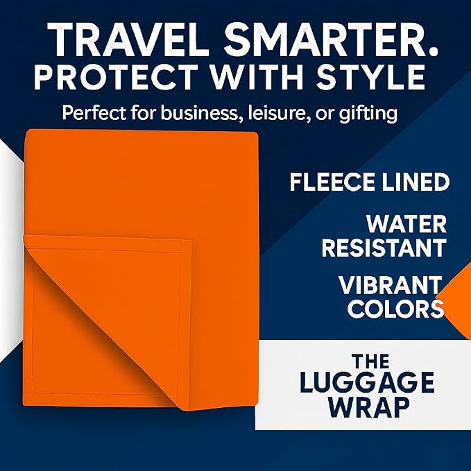Large Opulent Orange Water-Resistant Luggage Covers for Suitcase TSA Approved for 27"-29" - Durable Patented Design Suitcase Covers for Luggage, Fundas para Maletas, Travel Accessories