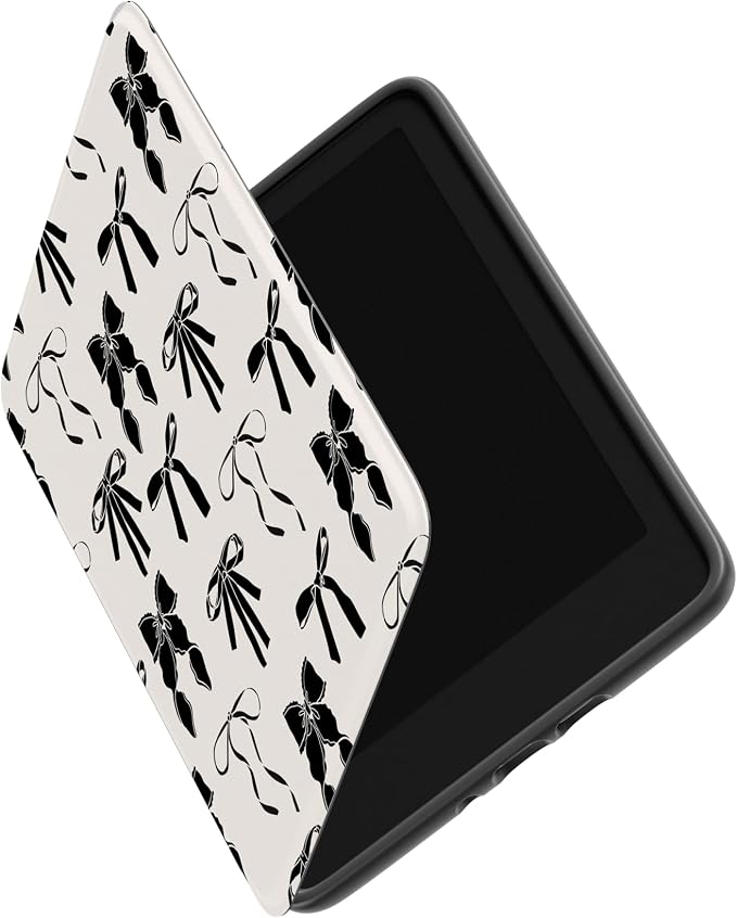 Casely Kindle Case | Goth Girlie | Black Bows | Compatible with 7" Kindle Colorsoft and 7" Kindle Paperwhite (12th Gen 2024 Edition) | Auto Sleep/Wake | Hand Strap | Vegan Leather