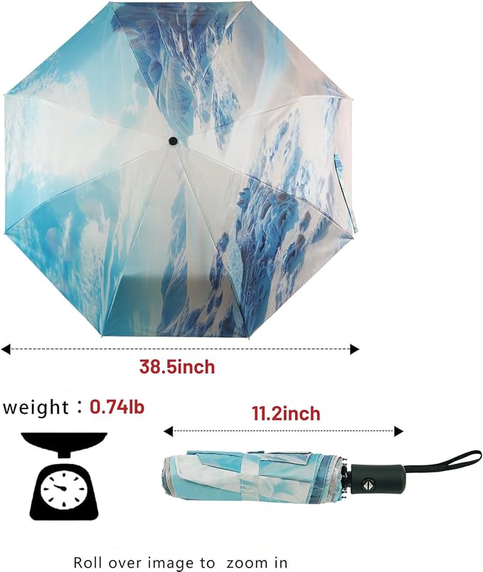 SY COMPACT Travel Umbrella - Windproof Automatic Compact Umbrella for Rain, Lightest 8-Rib, Small, Strong & Portable, Durable Grip, Fits Backpack & Car, Factory Direct (UV Available)