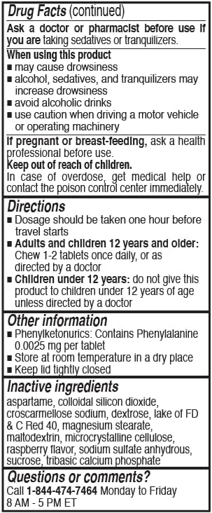 Rising Health Motion Relief and Nausea - Meclizine HCL 25mg - Antiemetic, Motion Relief Chewable Tablets (100)