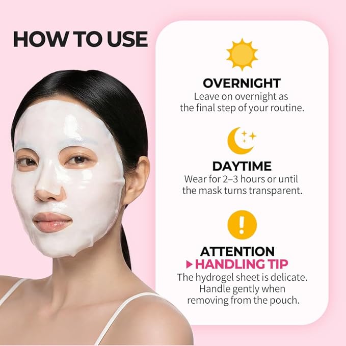 NEXTBEAU Collagen Hydrogel Face Mask with Hydrolyzed Collagen, Hyaluronic Acid, Niacinamide & Peptides for Deep Hydration and Smooth Skin (Pack of 4, 34g Each / 1.19oz)