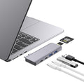 USB C Hub, 6 in 2 USB Adapter for MacBook Pro Air Thunderbolt 4 Dock with 100W PD, 40Gbps, USB-C 3.0, 2 USB-A 3.0, SD/TF Card Reader, Compatible with MacBook Pro Air M1/M2/M3/M4