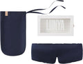 Lunya Weighted Silk Sleep Mask – Mulberry Silk Eye Cover with Cooling Glass Beads, Noise-Reducing Fit, Washable Fabric, and Travel Pouch – Sleeping Mask for Men and Women - Deep Blue - Small