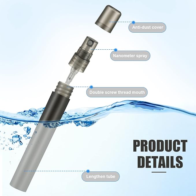 Remerry 200 Pcs 10 ml Mini Spray Bottles Perfume Spray Bottles Plastic Travel Refillable for Women Small Fine Mist Sprayers Portable Frosted Perfume Sprayers Empty Atomizer for Essential Oil