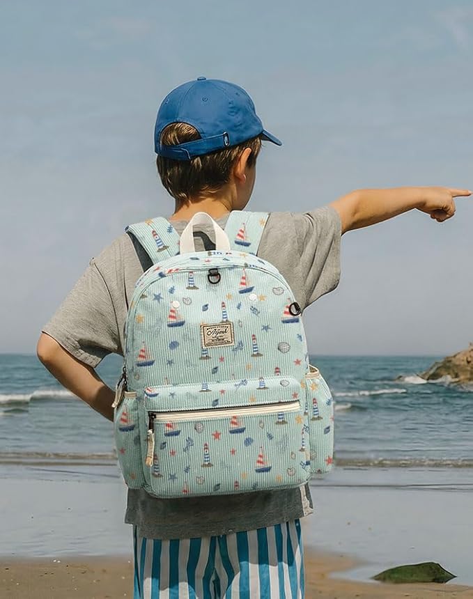 atgark Corduroy Toddler Backpack for Boys 2-5: Preschool Backpack for Boys