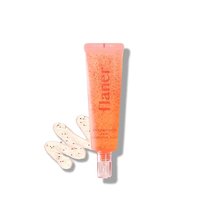 flaner Grapefruit Jam Sleeping Mask – Revitalizing Overnight Face Mask, Vitamin C, Melatonin, Adenosine, Night Deep Hydration Care, Natural Ingredients, Korean Skin Care, 2.02 fl. oz.