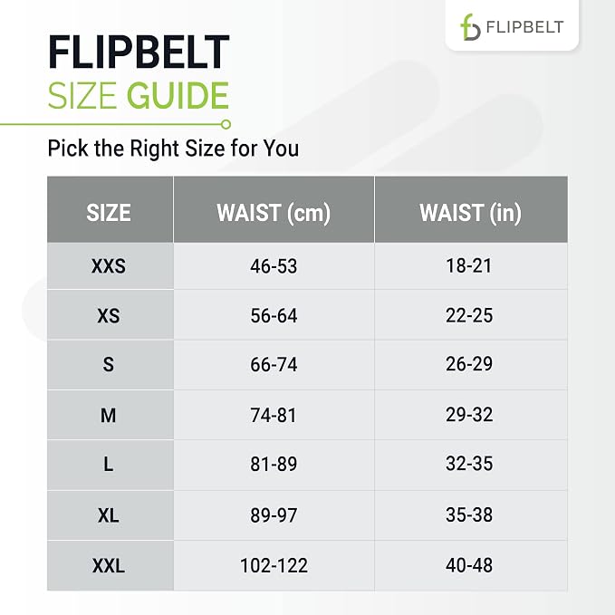 FlipBelt Classic Running Belt, Belt Bag & Fanny Pack for Men and Women - Phone Holder, Waist Pack, Running Accessories, Belt Pouch, Money Belt, USA Running Company