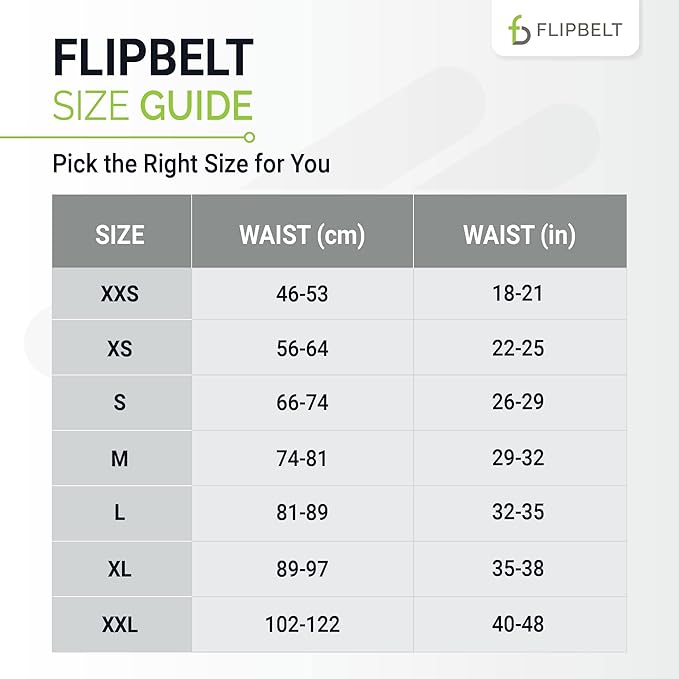 FlipBelt Classic Running Belt, Belt Bag & Fanny Pack for Men and Women - Phone Holder, Waist Pack, Running Accessories, Belt Pouch, Money Belt, USA Running Company