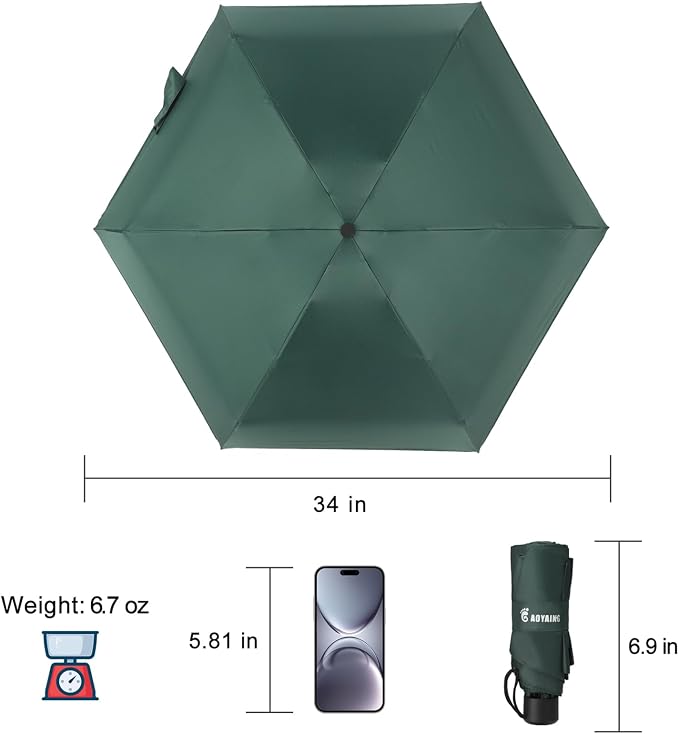 GAOYAING Compact Travel Umbrella with Case Sun&Rain Lightweight Small and Compact Suit for Pocket