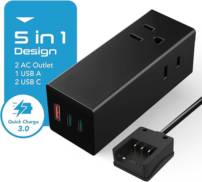 Ceptics 65W GaN World Travel Adapter w/ 2 US Outlets and 1 USB-A and 2 USB-C (QC 3.0), Compact Fast Charger for Laptops and Cell phones, Use in more than 150 countries with 6 SWadAPt Attachments