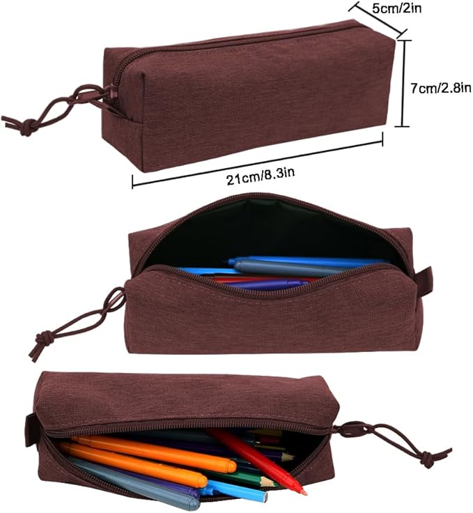 SUPACOOL Casual Laptop Backpack for Men and Women, Pencil Pouch, School Backpack with USB Charging Port, Bookbag for Boys and Girls(Coffee set)