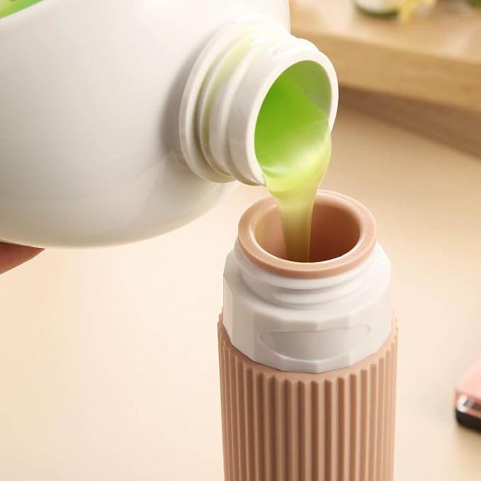 Travel Bottles for Toiletries, Tsa Approved 90ml Portable Travel Bottles, BPA Free Leak Proof Squeezable Silicone Travel Size Containers (Apricot)