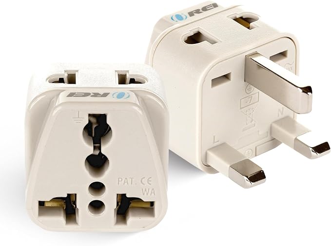OREI Type G Plug Adapter – UK Travel Plug Adapter, US to UK Adapter for Type G Outlets – CE Certified & RoHS Compliant UK Power Adapter