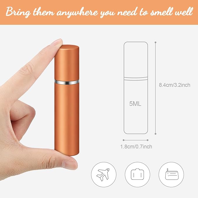 Motiskyy 105 Pcs 5 ml Perfume Travel Refillable Atomizers Bulk Mini Cologne Atomizer Sprayer with Perfume Refill Pump Dispenser Pump Transfer Tool(Rainbow Color)