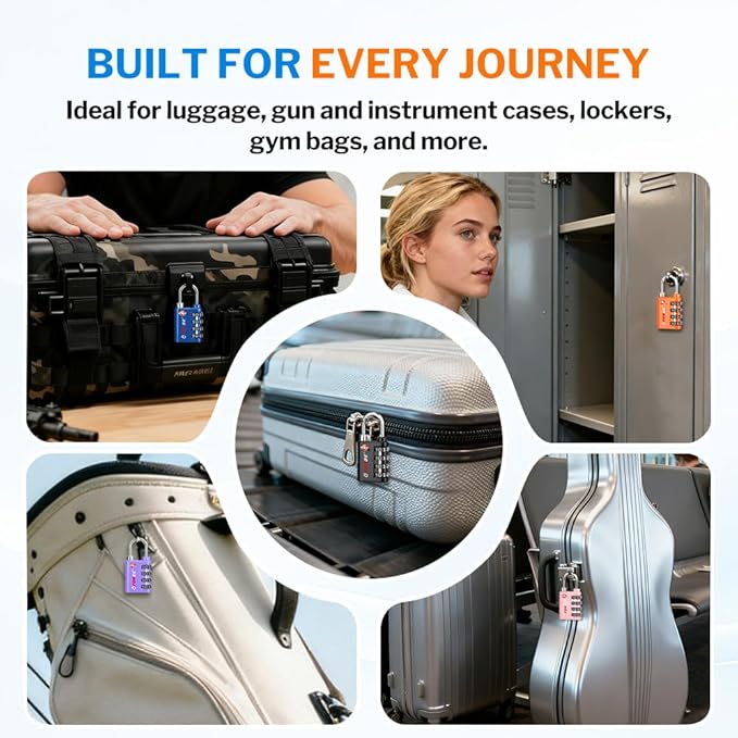 Forge Dual-Opening: Key or Combination Lock, TSA Approved Luggage Lock for Luggage, Pelican case, Travel, Gym, School and More.