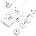 220v to 110v Travel Voltage Converter: International Universal Voltage Converter US to Europe Power Strip Plug Transformer - 2000W Electric Hair Dryer Step Down Outlet Converters for European UK EU
