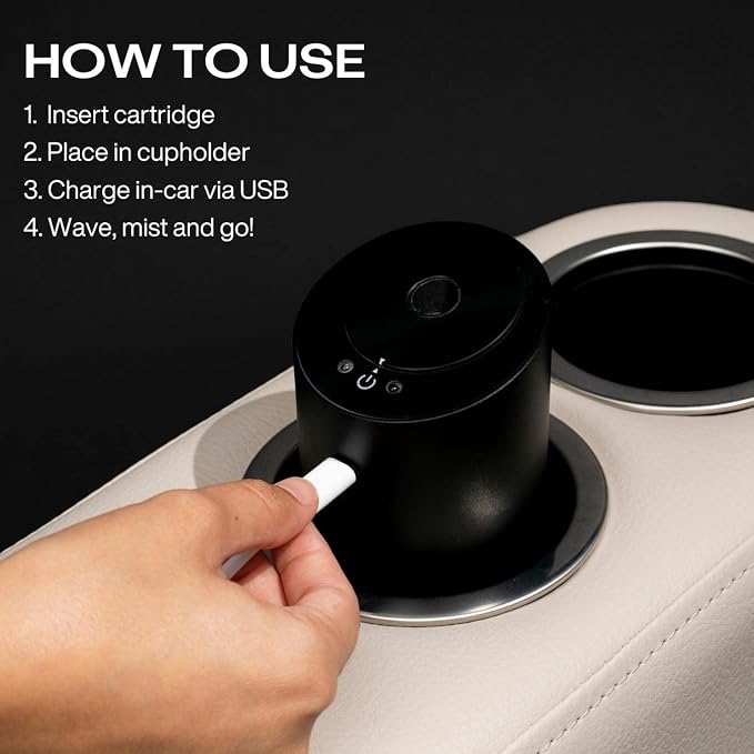 DRIVE Automatic Touchless Mist Sanitizer For Cars, Trucks, Vans - Fits Standard Cup Holders - 75% Alchohol, Moisutrizing, Scented (Lakeside)