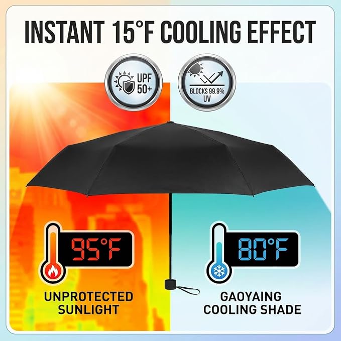 GAOYAING Compact Travel Umbrella with Case Sun&Rain Lightweight Small and Compact Suit for Pocket