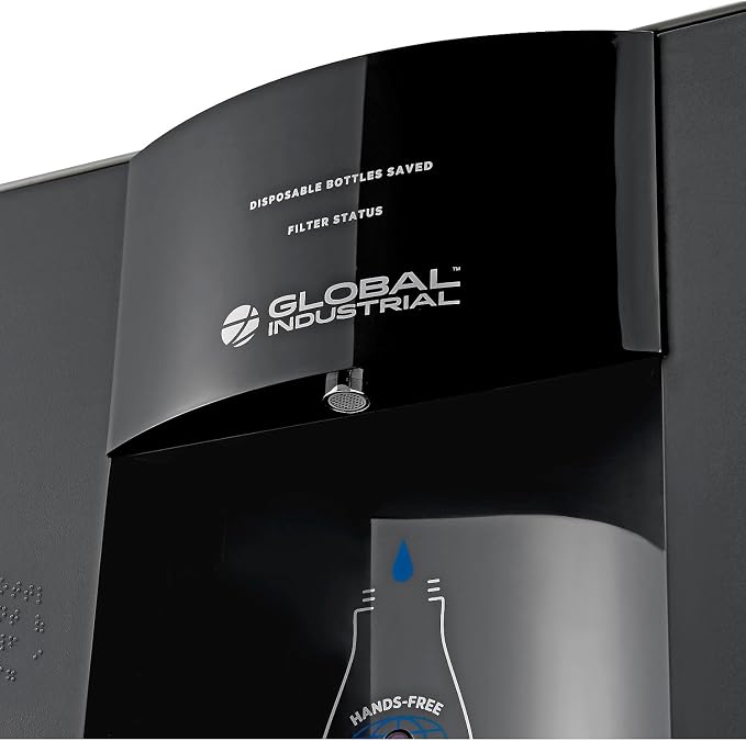 Global Industrial Surface Mount Touchless Water Bottle Filling Station, 3600 Gallon Capacity PFAS Filter, 1.0 GPM, for Use in Warehouse School Office Hotel