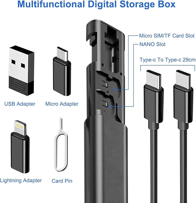 Multi USB Charging Adapter Cable & Conversion Set, USB A to Type C & Lightning Adapter, 60W Fast Charging & Data Transfer Cable