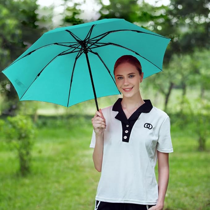 LANBRELLA Compact Reverse Folding Umbrella Auto Windproof Travel Umbrella