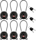 Forge TSA Approved Luggage Locks Ultra-Secure Dimple Key Cable Locks for Travel with Zinc Alloy Body- 6 Black Locks