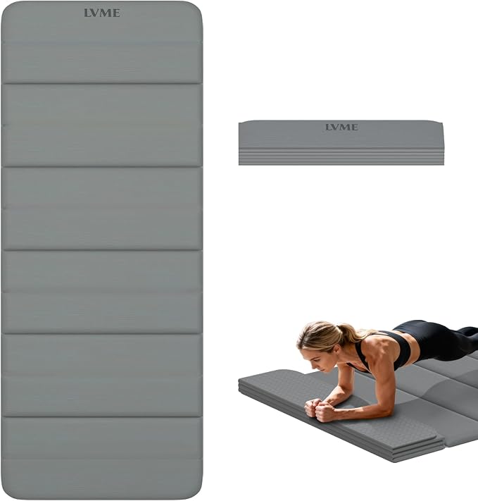 Foldable Yoga Mat,Thickened,0.4"Thick (10mm）,76"x26" | 12-Fold Design,SGS Certified TPE,Non-Slip & No Smell,Ultra Portability,For Yoga,Gym,Pilates,Home Workouts