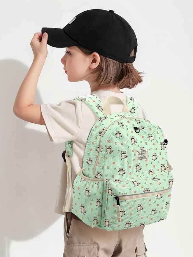 atgark Corduroy Toddler Backpack for Boys 2-5: Preschool Backpack for Boys