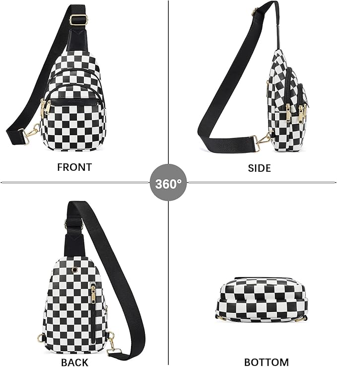 BOSTANTEN Sling Bag for Women Leather Crossbody Bags Fanny Pack Chest Bag for Travel