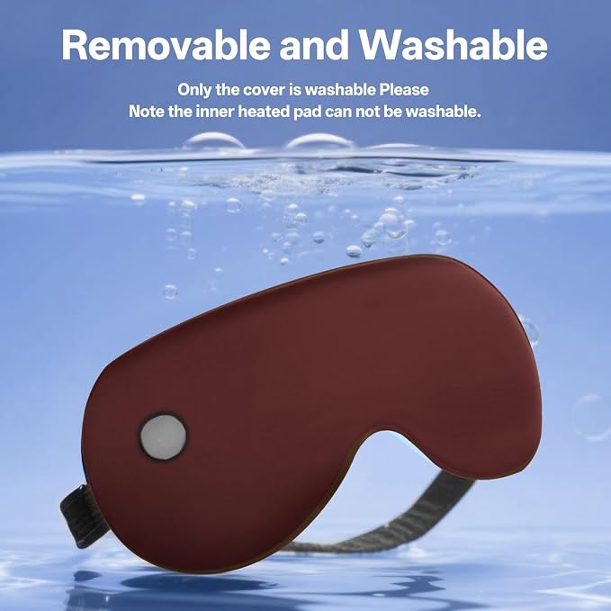 Cordless Heated Eye Mask for Dry Eyes,Electric Warm Compress for Fast Eye Relief Rechargeable USB Heat Relax Mask for Sleep Red