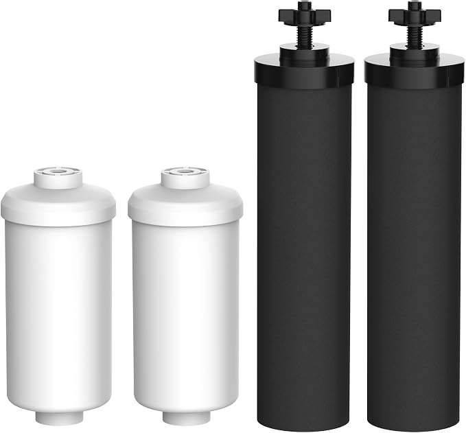 Filterlogic Gravity Water Filter, Replacement for Berkey®, Purewell®, ProOne®, Alexapure®, BB9-2® Black Filter & PF-2® Fluoride Filters, NSF/ANSI 372 Standard, Combo Pack