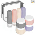 Mrsdry Travel Size Toiletries 8 Pack, TSA Approved 3oz Silicone Squeeze Bottles & Cream Jars with Clear Travel Bag