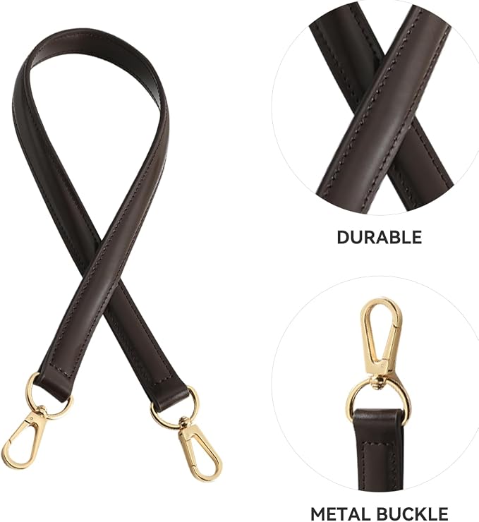 jiesinlov Vachetta Leather Replacement Straps Purse Shoulder Strap Accessories for Graceful Hobo Speedy25 30 Alma And Dauphine pochette neno Bags (W0.7in,L25.6in-Coffee)