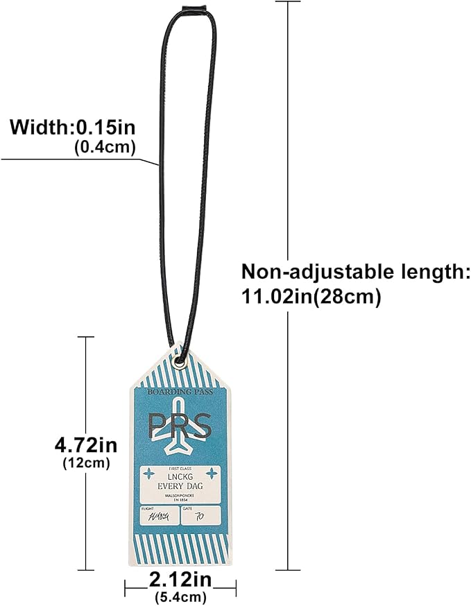 Microfibre Leather Tag for Luggage Bag or Suitcase, Decorative Hang Tag for Speedy 25 30 35 Handbag(Boarding Pass-Blue)