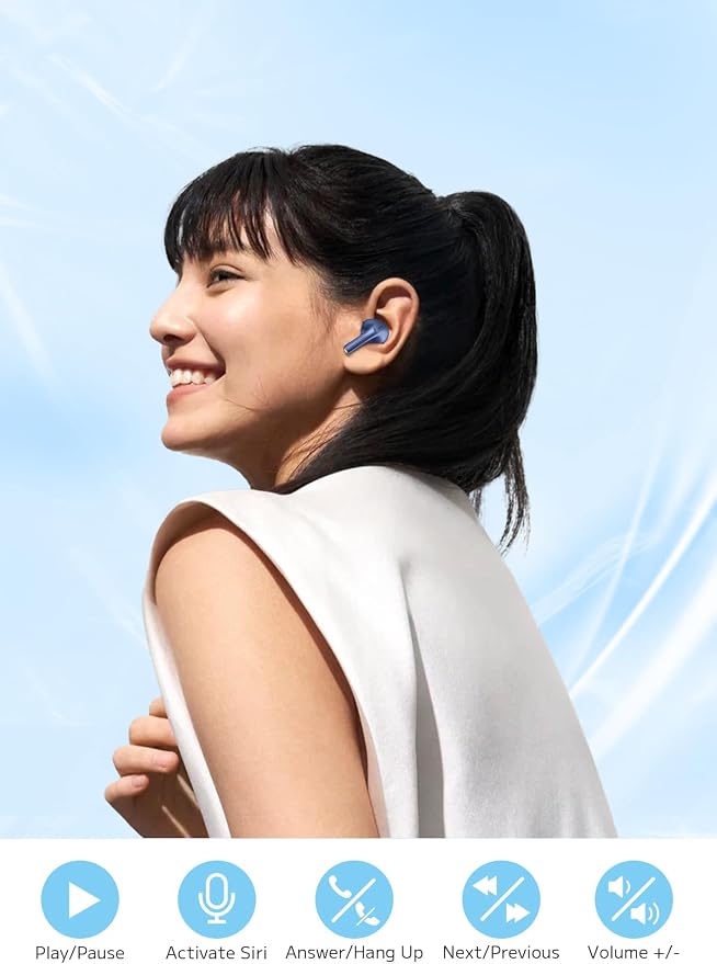 Bucephalus Wireless Earbuds, Ear Buds Active Noise Cancelling with Smart Charging Case, Bluetooth 5.4 Headphones, 48H Playtime & Bass Stereo Sound, Compatible with iPhone, Android, Pad - Navy Blue