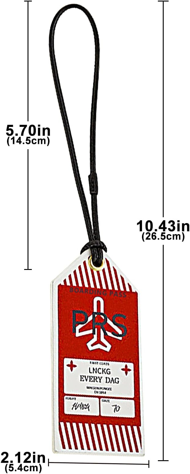 Boarding Pass Keychain for Speedy 25 30 35 Bag Charm,Luggage Boarding Pass RED