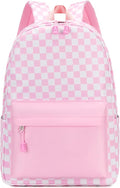mezhsa Girls School Backpack Elementary Middle Lightning Bookbag Laptop Teenager Waterproof Lightweight 17 Inches (pink)