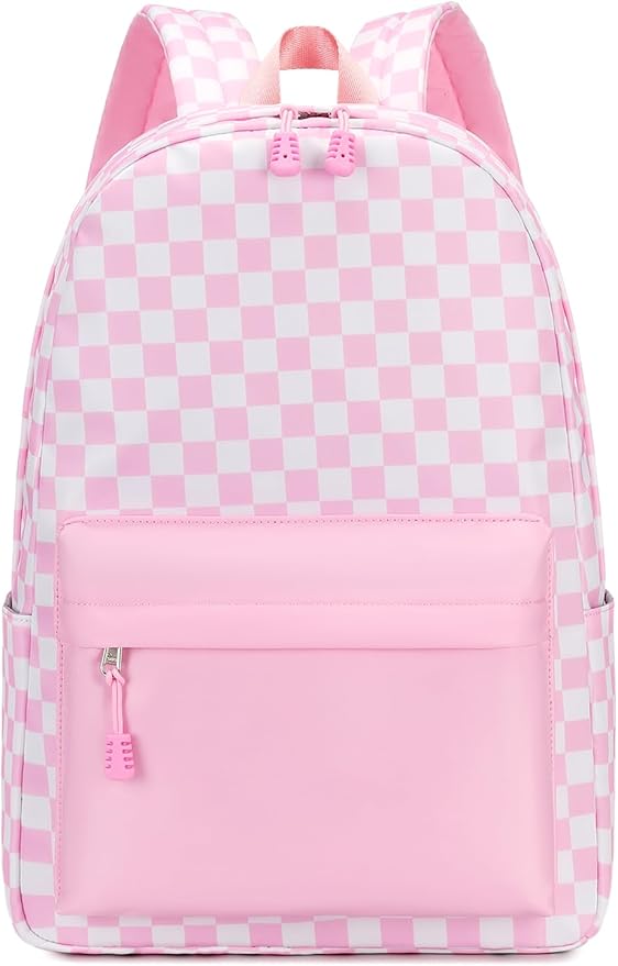 mezhsa Girls School Backpack Elementary Middle Lightning Bookbag Laptop Teenager Waterproof Lightweight 17 Inches (pink)