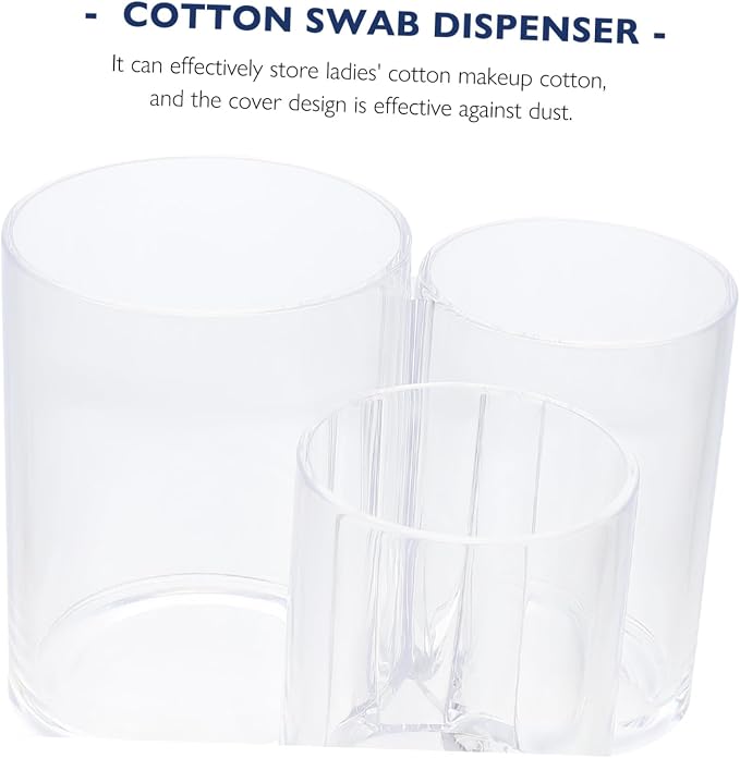 OUNONA 2pcs Bathroom Storage Organizer Box Cotton Swabs Container Cotton Rounds Reusable Holder