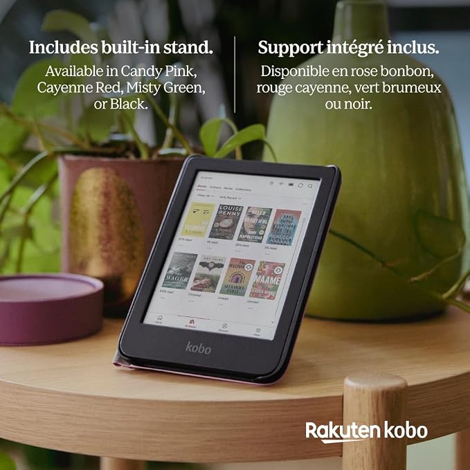 Kobo Clara Colour/BW SleepCover Case | Black | Sleep/Wake Technology | Built-in 2-Way Stand | Vegan Leather | Compatible with 6” Kobo Clara Colour/BW eReader