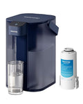 Waterdrop ED61B Water Filter Dispenser, 200-Gallon Rechargeable Water Pitcher, Instant 15-Cup Countertop System, 10X Filtration Efficiency, Reduce 98% Chlorine and 20+ Contaminants, Blue