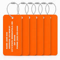 Personalized Acrylic Luggage Tags Set – Custom Engraved Name & Address ID Tags for Suitcases, Carry-On Bags & Backpacks – Bright High Visibility Heavy Duty Travel Bag Tags with Wire Ring Loops (6)