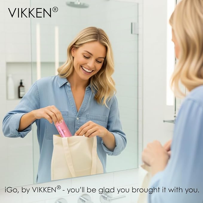 VIKKEN® Portable Travel Bidet USB-Type C Rechargeable Electric Mobile Handheld Ultra Strong Water Spray Personal Hygiene Self Care for Women & Men, iGo-X 250ml Pink