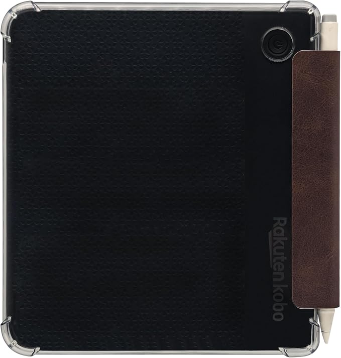 Folio Leather Case for 7" Kobo Libra Colour (2024) eReader - Ultra-Thin Enhanced Auto Sleep/Wake Cover with Transparent TPU Back, Magnetic Closure, Stylus Holder (Cowhide Brown)